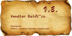 Vendler Balázs névjegykártya